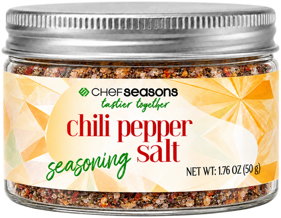 Chef Seasons Chili Pepper Salt, original product packaging