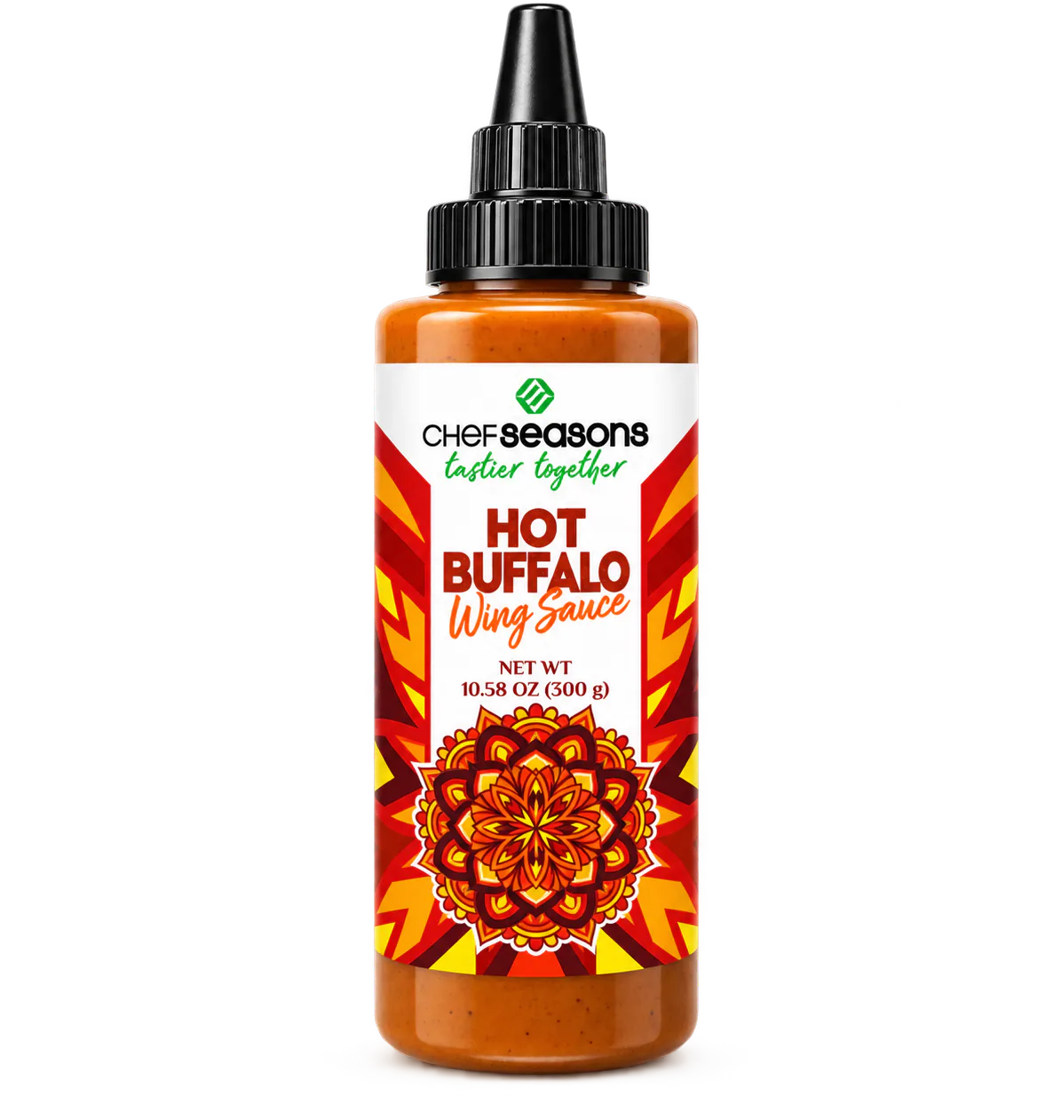 Chef Seasons Hot Buffalo Wing Sauce, original product packaging