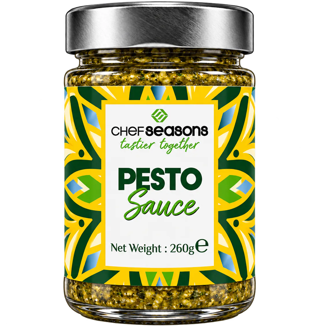 Chef Seasons Pesto Sauce, original product packaging