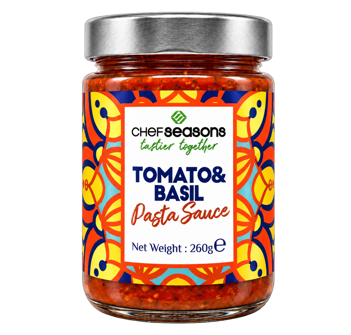 Chef Seasons Tomato Basil Pasta Sauce, original product packaging
